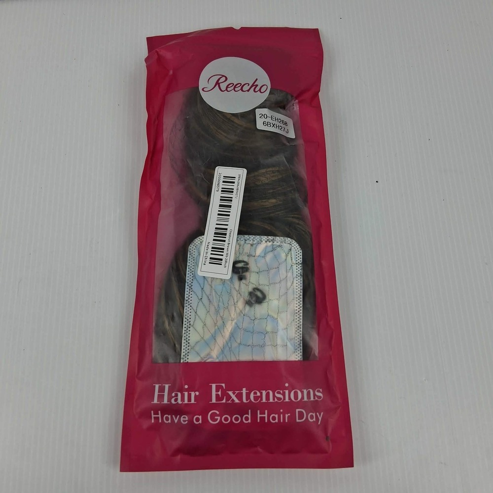 REECHO 20 Inch Chestnut Brown Synthetic‎ Hair Extensions 20-EH268 6BXH27J NEW